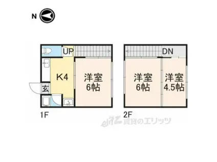 稲葉荘(3K/2階)の間取り写真