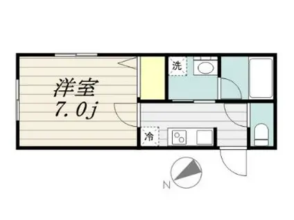 ラ・ルーナ新検見川(ワンルーム/1階)の間取り写真