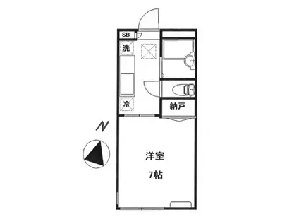 アプリドゥース(1K/1階)の間取り写真