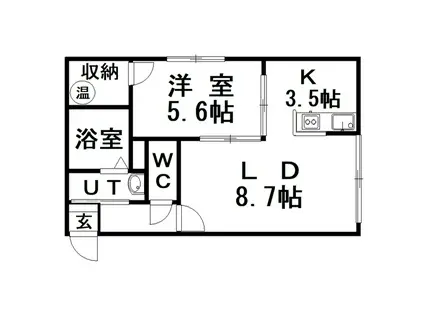 レジェンドII(1LDK/2階)の間取り写真