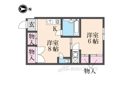 1STメイフラワー(2K/2階)の間取り写真