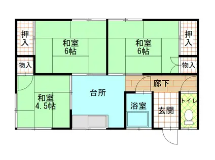 赤坂荘(3K/1階)の間取り写真