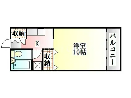 ライズコート川内(1K/4階)の間取り写真