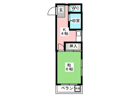 Jコーポ志茂(1K/2階)の間取り写真