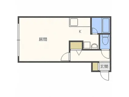 エステラ二十四軒 A棟(1K/3階)の間取り写真