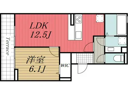 KOCHIA N・S B棟(1LDK/2階)の間取り写真