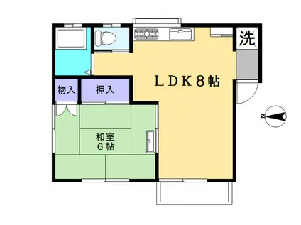 カーサー藤(1LDK/2階)の間取り写真