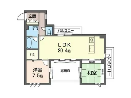 ロワイヤル フレーズ 武蔵野(2LDK/1階)の間取り写真