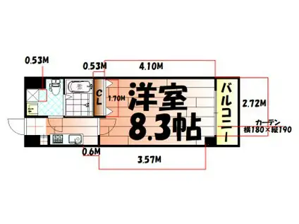 NO.71オリエントトラストタワー(1K/11階)の間取り写真