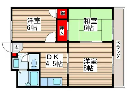 ロイヤルエステート山田(3DK/2階)の間取り写真