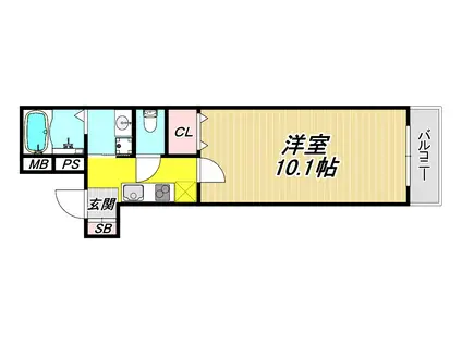 フジパレス尼崎ガーデンIII(1K/3階)の間取り写真