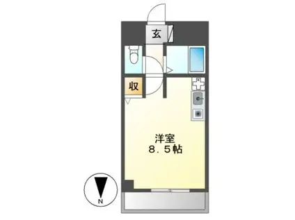 タウンエステート新栄(ワンルーム/5階)の間取り写真