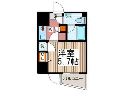 ライブコート草加(ワンルーム/11階)の間取り写真