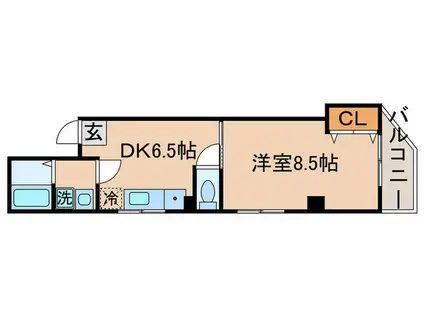 下田ビル(1DK/2階)の間取り写真