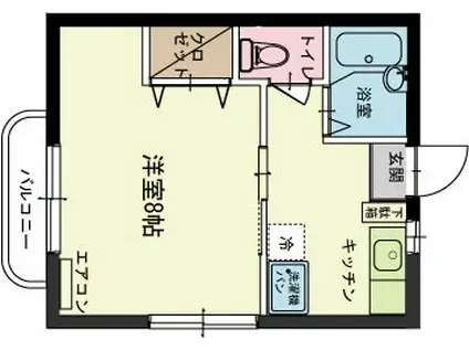 ＪＲ山陽本線 西条駅(広島) 車で13分 2階建 築27年(1K/2階)の間取り写真