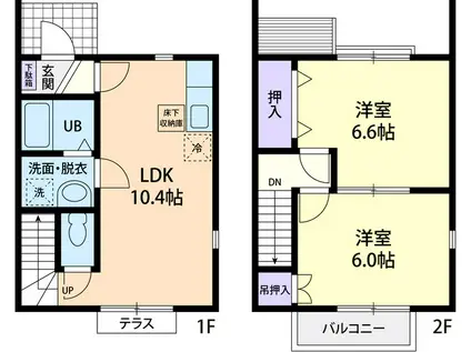 コンフォーティア伸B(2LDK/1階)の間取り写真