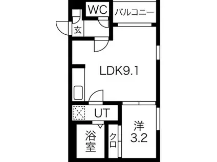 レガリスト 平安通(1LDK/2階)の間取り写真
