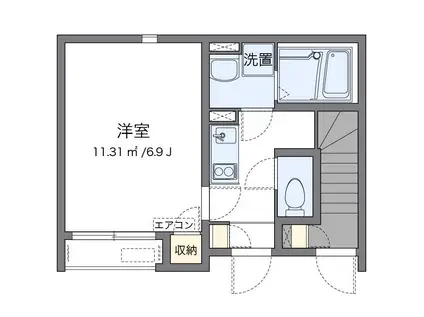クレイノお花茶屋(1K/1階)の間取り写真