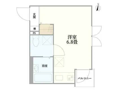 YMハイツ高松(ワンルーム/3階)の間取り写真