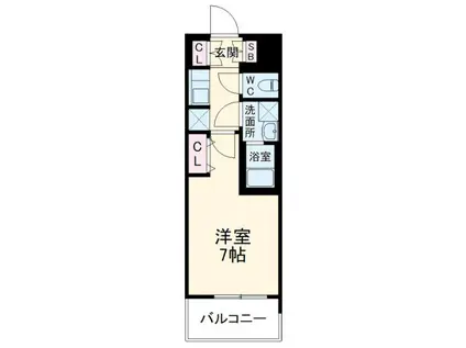 S-RESIDENCE茶屋ヶ坂(1K/12階)の間取り写真
