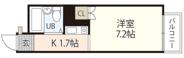 ピア大竹(1K/4階)の間取り写真