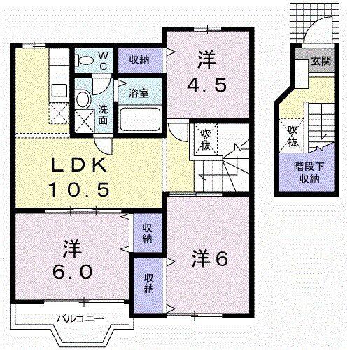 オークK(3LDK/2階)の間取り写真