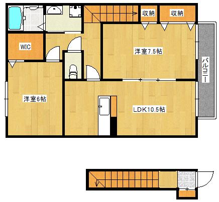 ビューテラス(2LDK/2階)の間取り写真