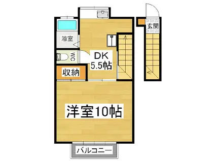 稼ぐ家姫12号(1K/2階)の間取り写真
