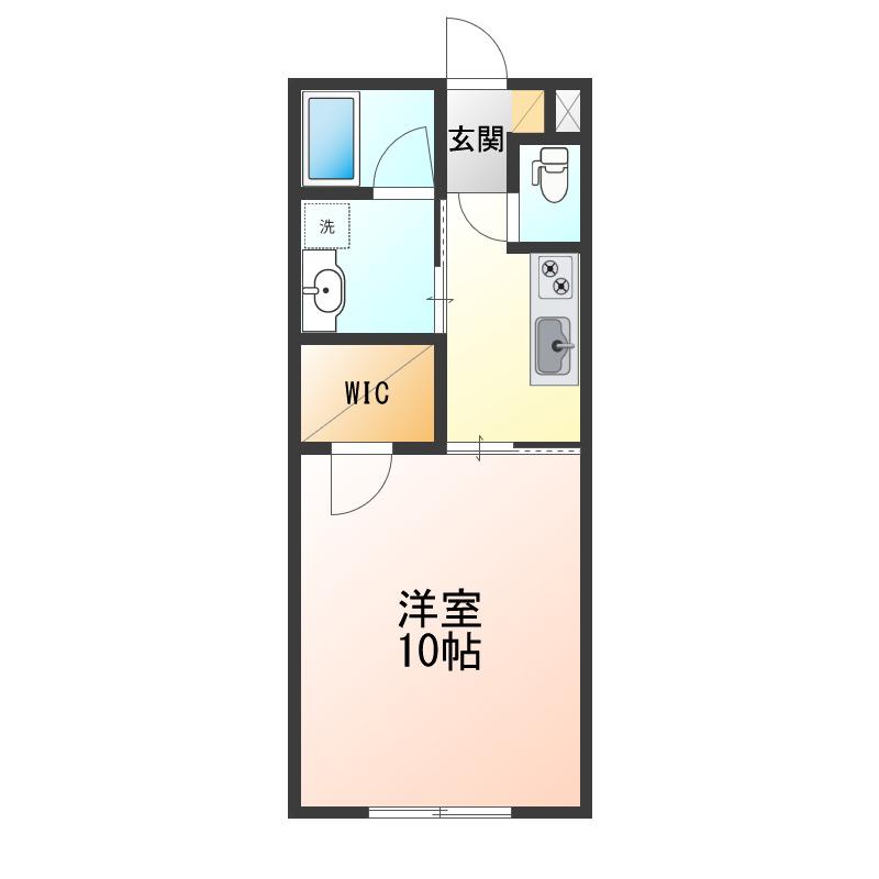 クレスト青柳(1K/1階)の間取り写真