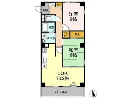 フォブール西公園(2LDK/3階)の間取り写真