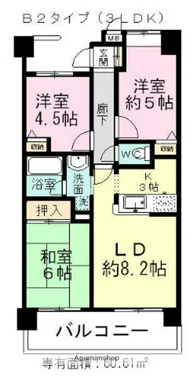 ラ・フォレ21 3階階 間取り