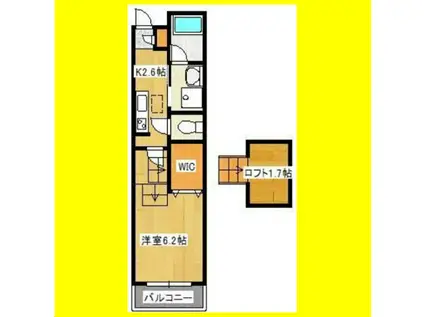 ESPLANADE吉野町(1K/3階)の間取り写真