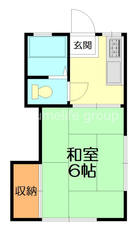 斉藤アパート(1K/2階)の間取り写真