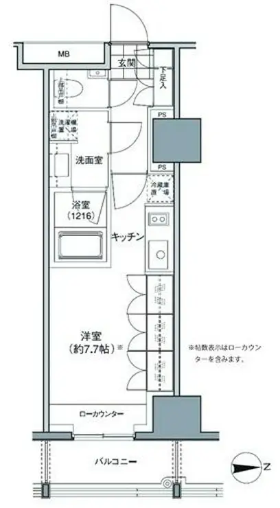 パークハビオ東中野 4階階 間取り