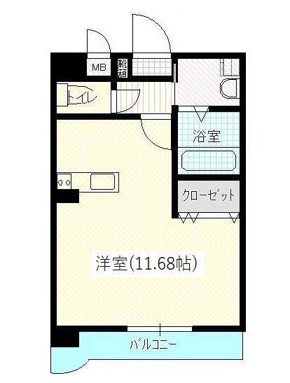 なかよしマンション塩上(ワンルーム/5階)の間取り写真