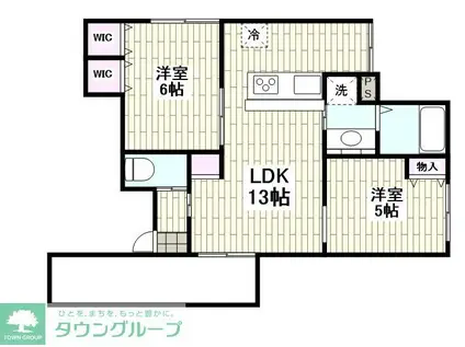 リベルテ・サンクーラ(2LDK/2階)の間取り写真