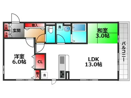 アークファイブ(1SLDK/2階)の間取り写真