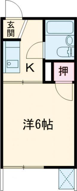 タウニィ児玉(1K/1階)の間取り写真