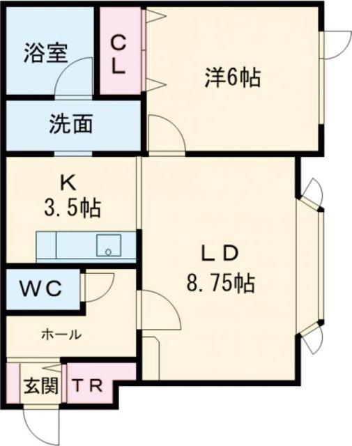 グレース近文B(1LDK/2階)の間取り写真