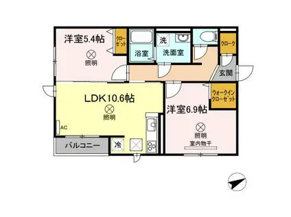 ベル・メゾンII(2LDK/1階)の間取り写真