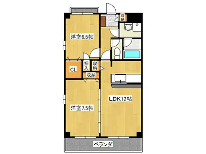 フォレストコート(2LDK/1階)の間取り写真