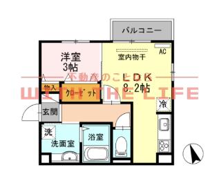 フェリオ(1LDK/1階)の間取り写真