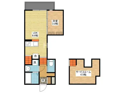 エルモーサ(1SLDK/2階)の間取り写真