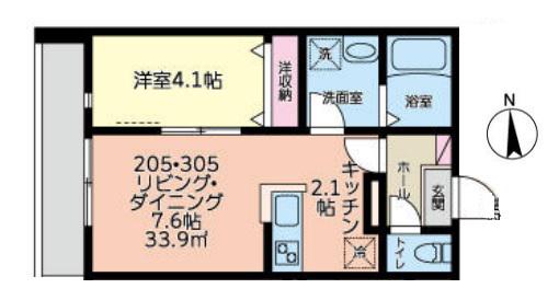 MAISON REVE(1LDK/3階)の間取り写真