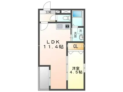 JACK HANADA II(1LDK/2階)の間取り写真