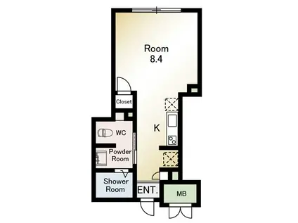 MS LABEL 西日暮里(ワンルーム/2階)の間取り写真