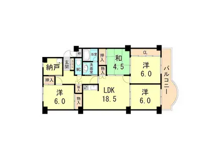 熊内台セントポリア(4LDK/1階)の間取り写真