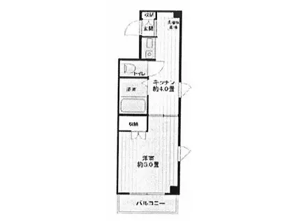 メイゾンチュトワイエみなとみらい(1DK/6階)の間取り写真