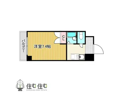 パアチ三好ヶ丘(1K/3階)の間取り写真