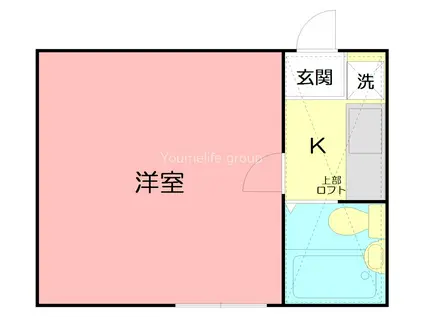 プラザ・ドゥ・グリーム(1K/1階)の間取り写真
